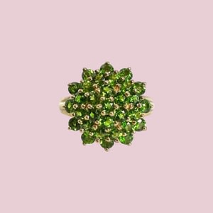 vintage ring chrome diopside cluster
