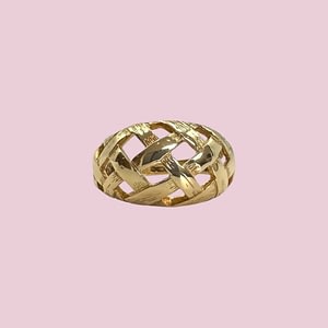 vintage ring gevlochten goud