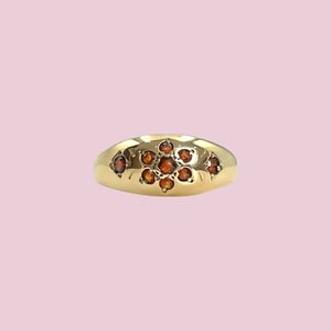 vintage gypsy ring granaat bloem