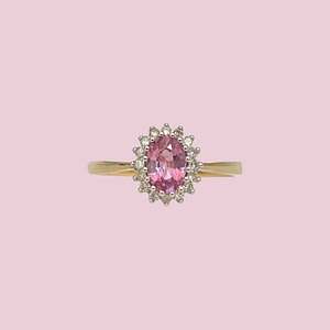cluster ring roze saffier