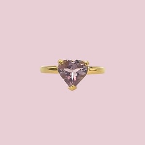 vintage ring paars hart cz