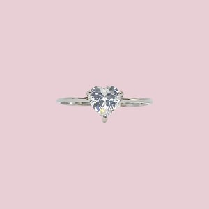 vintage ring witgoud 18k hart