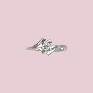 witgouden ring zirkonia 18 karaat