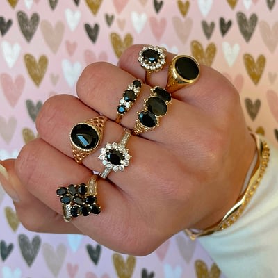 vintage saffier ringen en onyx ringen van goud