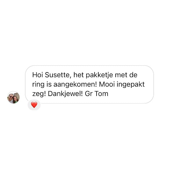 Reviews - Het pakketje met de ring is aangekomen. Mooi ingepakt zeg! Dankjewel.