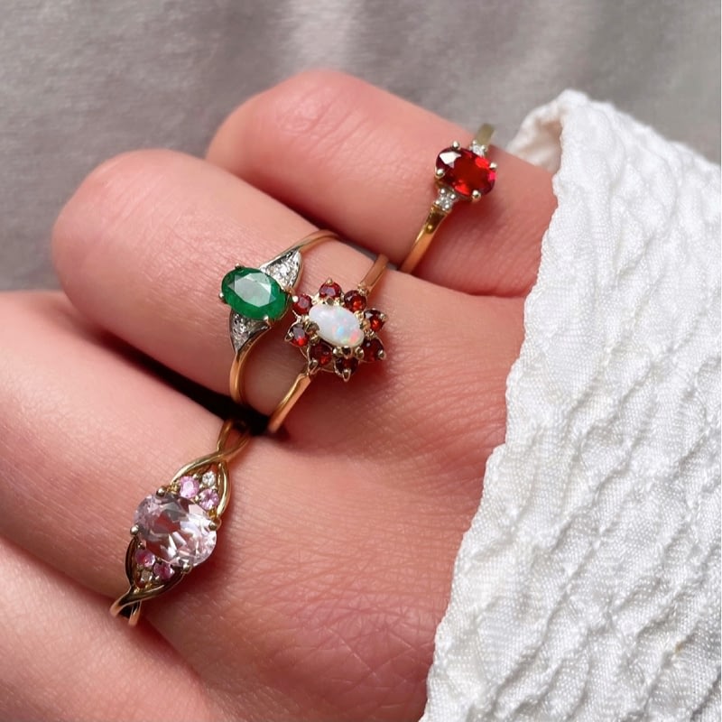 tweedehands edelsteen ring