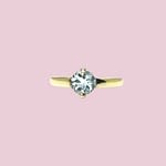 gouden aquamarijn ring solitair vintage sieraden