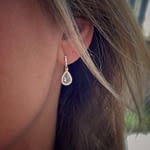 aquamarijn oorbellen met diamant vintage goud oorhangers