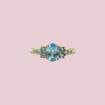 vintage topaas ring met diamant goud
