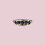 vintage saffier boot ring 9 karaat goud