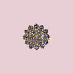 gouden ring tanzaniet cluster bloem vintage