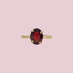 granaat solitair ring vintage gouden ring