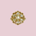 vintage bloem ring goud met groene amethist