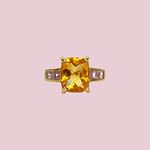 vintage ring met citrien en amethist 9k goud