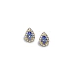 tanzaniet oorbellen met diamant halo goud