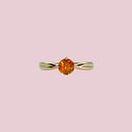 vintage ring citrien solitair 9 karaat goud