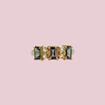 vintage ring mystic topaz trilogie 9k goud