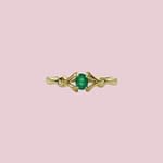 smaragd en diamant ring vintage goud