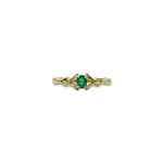 9k smaragd en diamant ring vintage goud