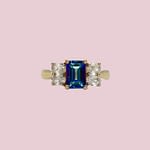 vintage ring mystic topaz rechthoek goud