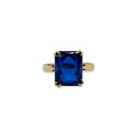 vintage ring blauwe steen rechthoekig spinel