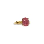 vintage robijn ring solitair goud