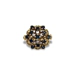 vintage saffier ornate ring cluster goud