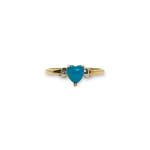 vintage ring met turkoois hartje goud