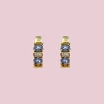 vintage oorbellen saffier en diamant