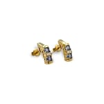 vintage oorknopjes saffier en diamant