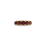 Vintage rij ring granaat goud