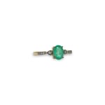 vintage ring smaragd en zirkoon