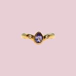 vintage ring tanzaniet en diamant wishbone