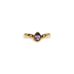 vintage ring tanzaniet en diamant wishbone ring