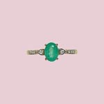 vintage smaragd ring met zirkoon