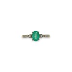 vintage smaragd ring met zirkoon