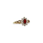 granaat cluster ring vintage goud