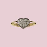 ring zirkonia cluster hartje van goud met cz