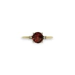 vintage granaat ring solitair met diamantjes