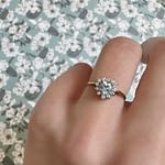 topaas hartje cluster ring 9 karaat goud