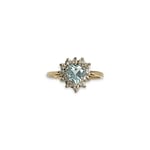 vintage ring topaas hart cluster ring