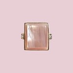 vintage parelmoer ring rechthoekig
