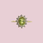 vintage ring peridoot cluster