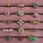 vintage ringen collectie in sieradendoos