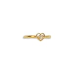 vintage hartje ring zirkonia 18k goud