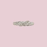 vintage ring croissant diamant 18k witgoud