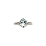 vintage ring witgoud aquamarijn 18k