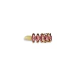 roze toermalijn rij ring vijf stenen vintage