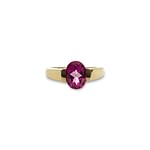 vintage solitair ring met roze topaas