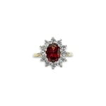 vintage granaat cluster ring van goud